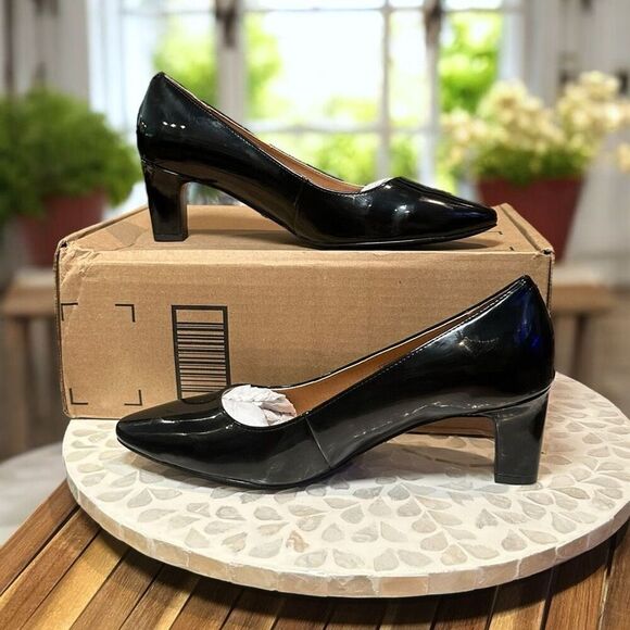 Vionic Madison Mia Orthotic Support Patent Leather Heel Pumps Size 8.5 Block Hee - Picture 7 of 9